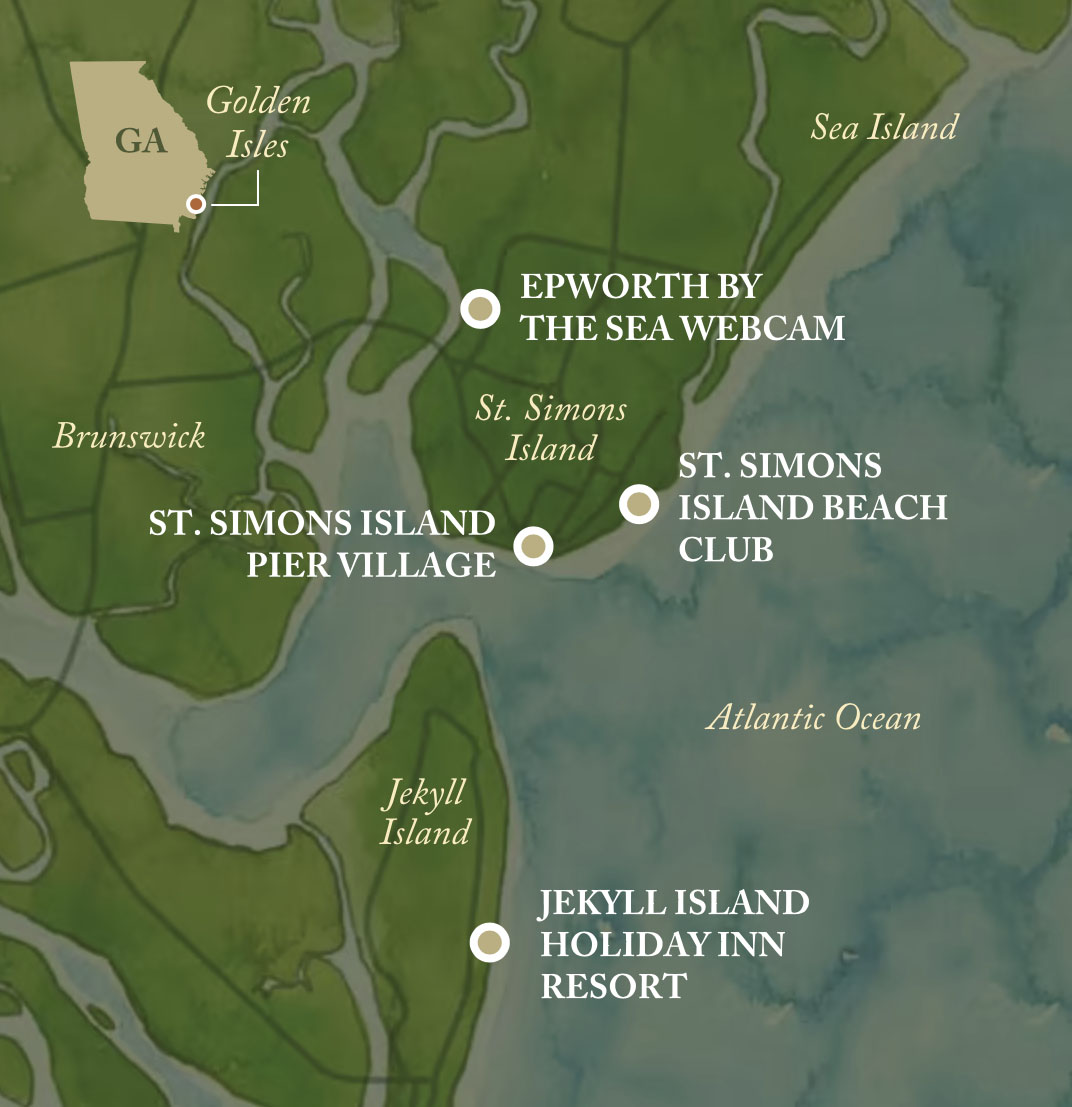 Map of St Simons Area